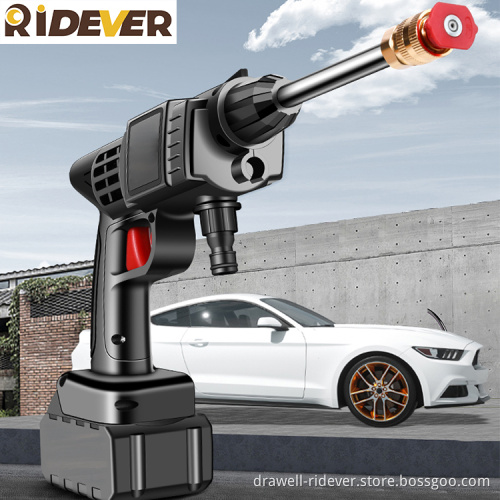 Ridever Portable Car Washer 14 Plunger Pump 21V Wireless Stainless Steel Barrel Car Wash High Pressure Washer Machine